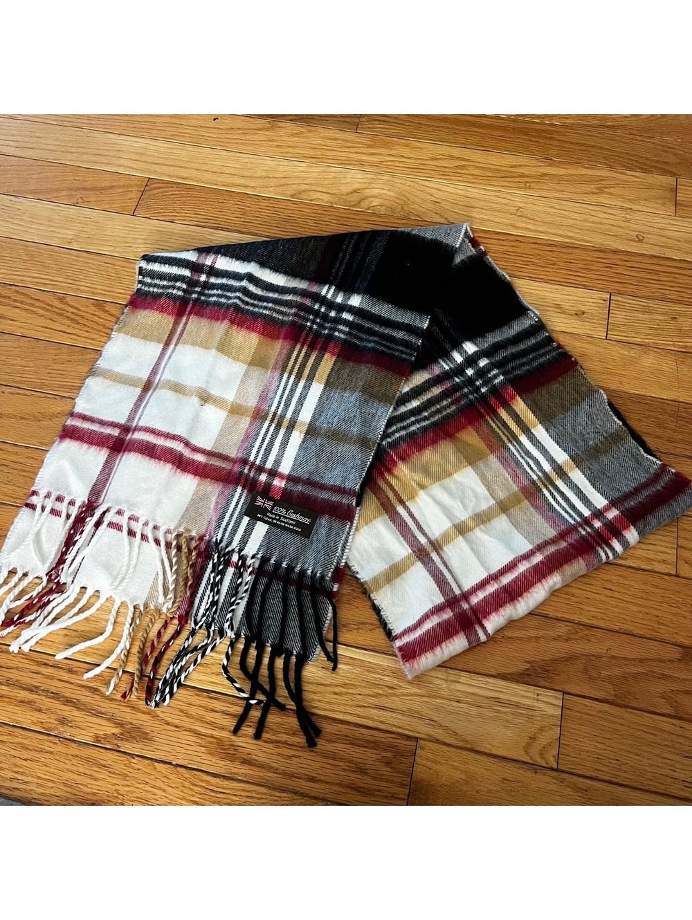100% Cashmere Plaid Scarf Made in Scotland